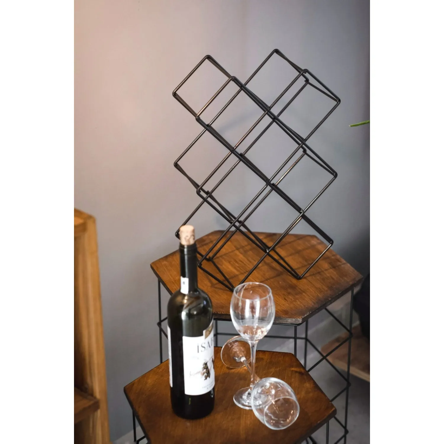 Wine Rack 8 Pcs Black Color Wine Rack