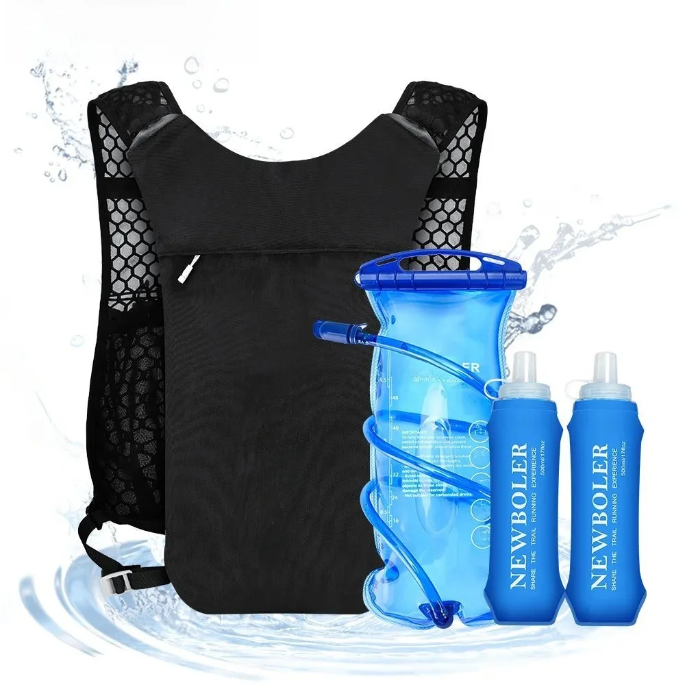 AliExpress NEWBOLER Ultra Lightweight Run Backpack Hydration Vest Pack Marathon Running Bike Rucksack bag 500ml Soft Flask 1.5L Water Bag