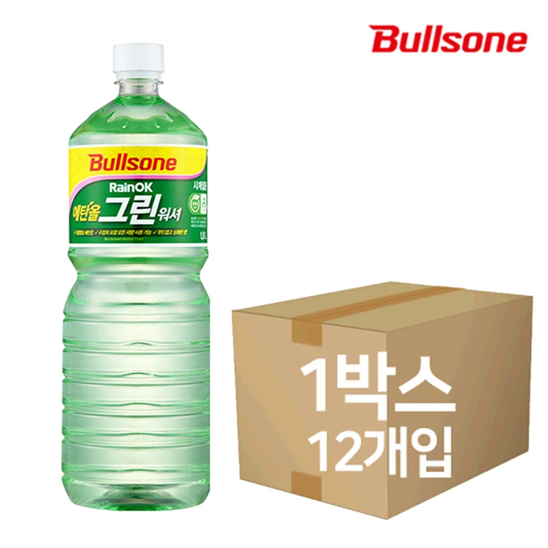 [Bulls One][12 Pcs] Ethanol Green washer 1800ml car washer fluid 1 box