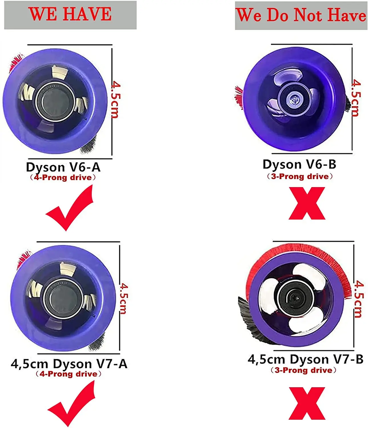 Spazzola per moquette compatibile per Dyson V6 V7 aspirapolvere senza fili accessori per parti di ricambio per motori ad azionamento diretto