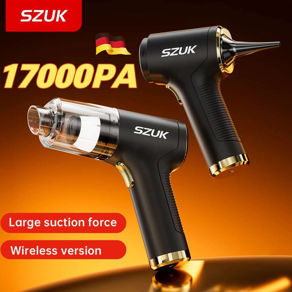 

SZUK 17000PA Car Vacuum Cleaner Mini Powerful Cleaning Machine Strong Suction Handheld for Car Portable Wireless Home Appliance