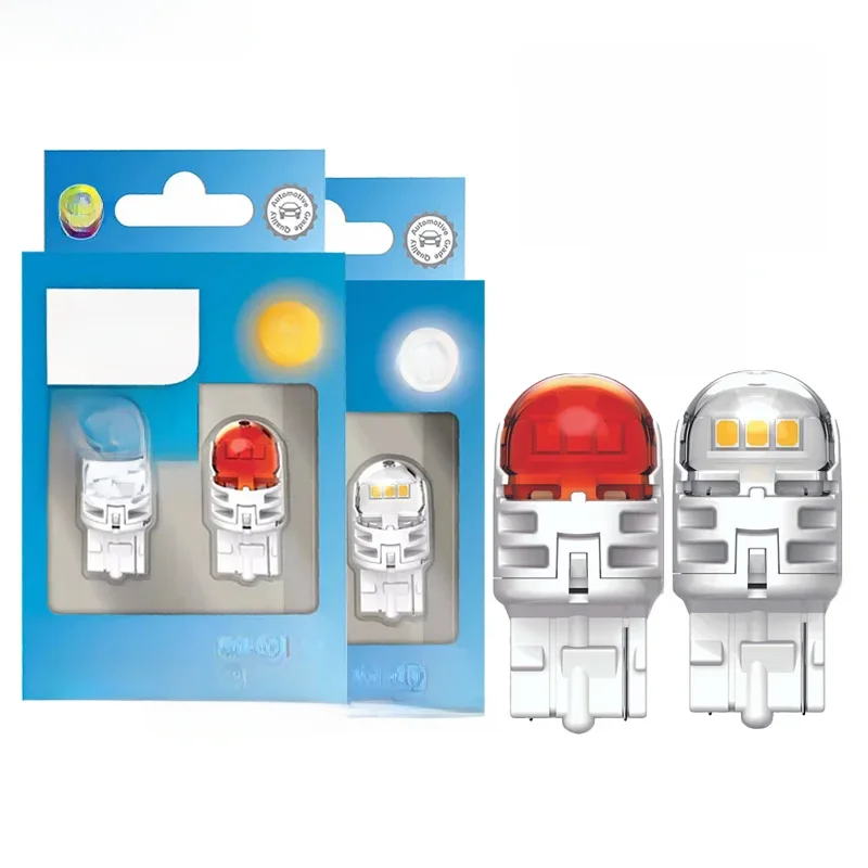 Philips-LED Auto Turn Signal Lâmpada Reversa, Um Contato, Âmbar, Cor Branca, Livre de Erros, W21W,