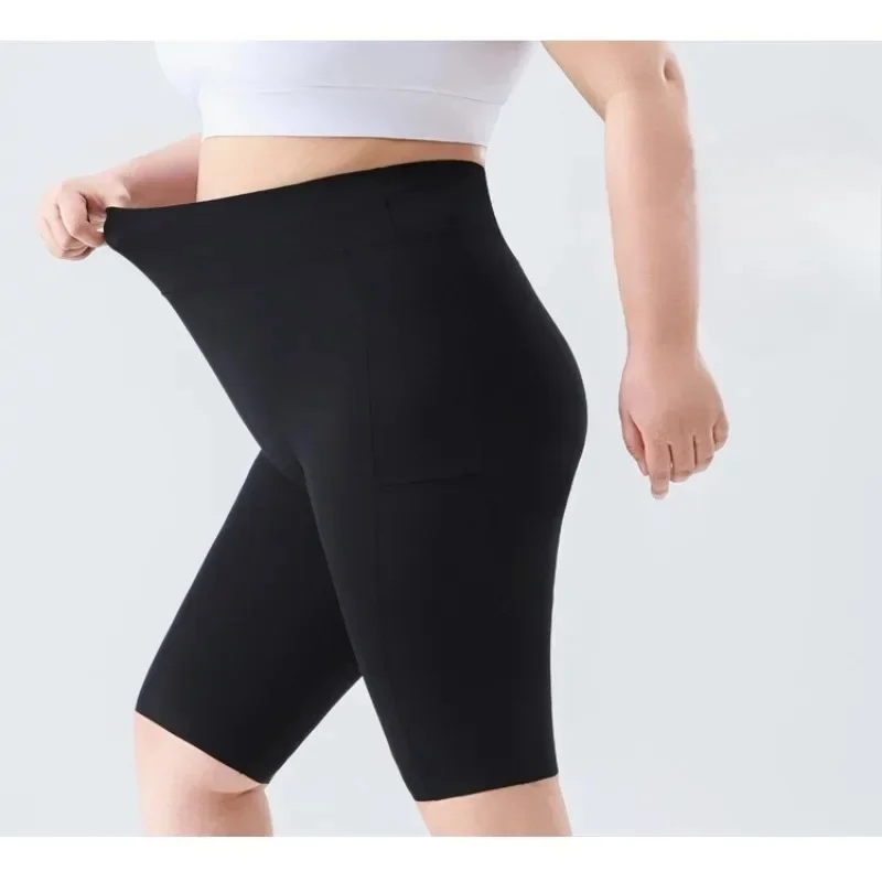 AliExpress UK MODX Women Big Size Five Point Shorts Pocket Shark Pants High Waist Stretchy Workout Running Cycling Yoga Fitness Shorts Summer