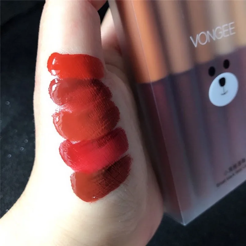 Zestaw błyszczyków do ust 5 sztuk, matowa aksamitna szminka, łatwa w nakładaniu, błyszczyk dla uczennic.