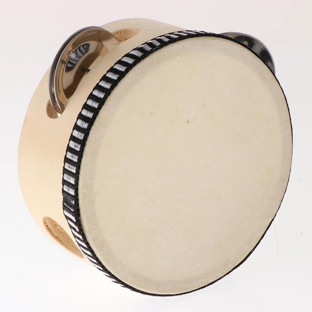Wooden Musical Tambourine Beat Instrument Hand Drum Music Educational,Children Percussion Instrument Tambourine For Kids