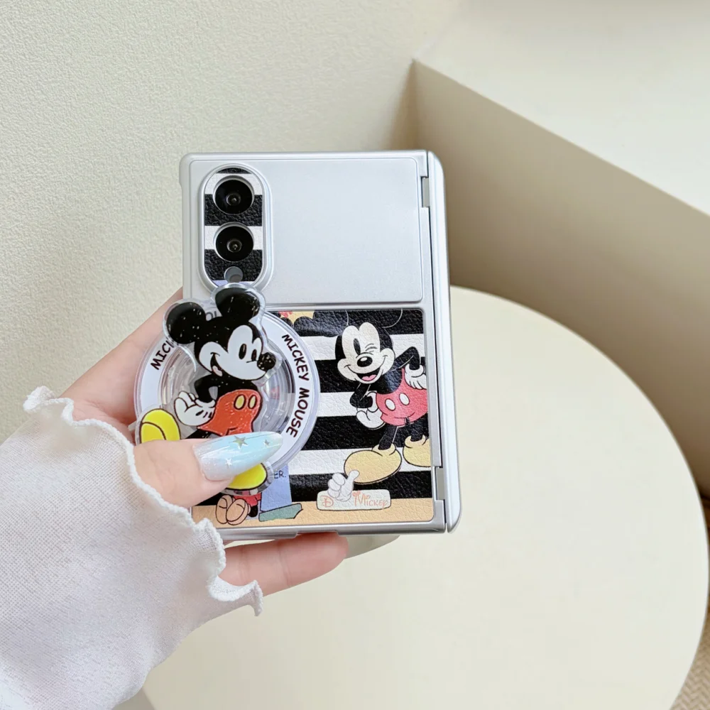 New Korean Ins Cute Cartoon Character Phone Case for Z Fold 8 Fold 8 Ultra with MagSafe Stand Kawaii Shockproof Protective Cases
