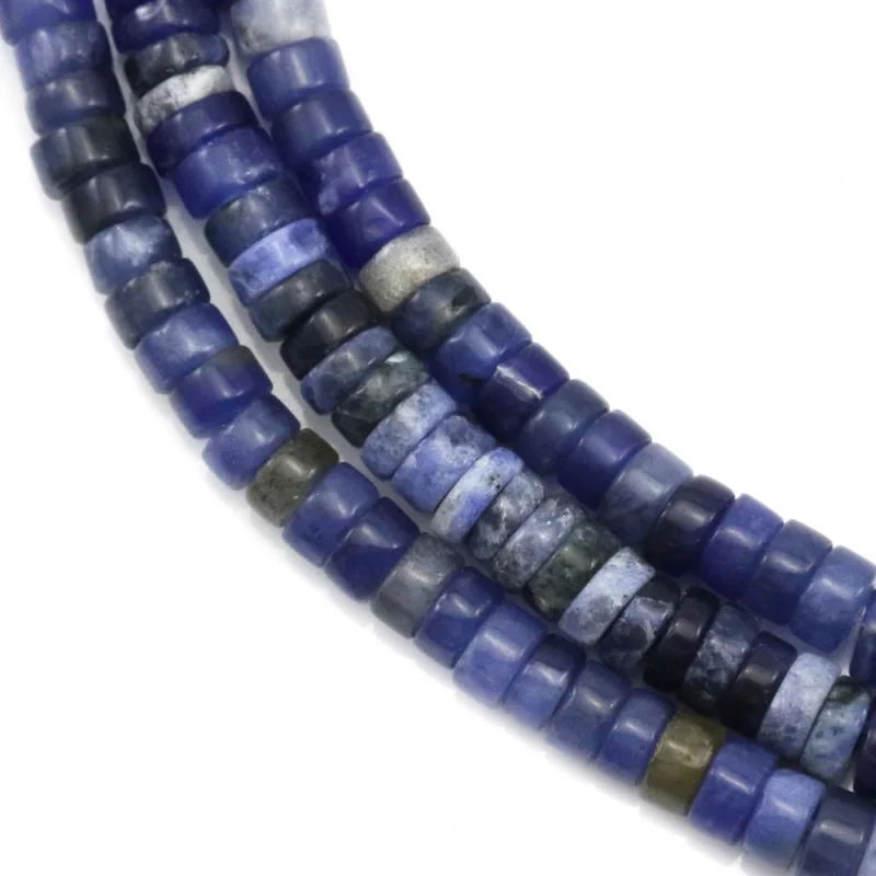 

Sodalite Beads Strand Heishi 2x4mm Natural Semiprecious Stone For Jewelry Making DIY Bracelet Earrings