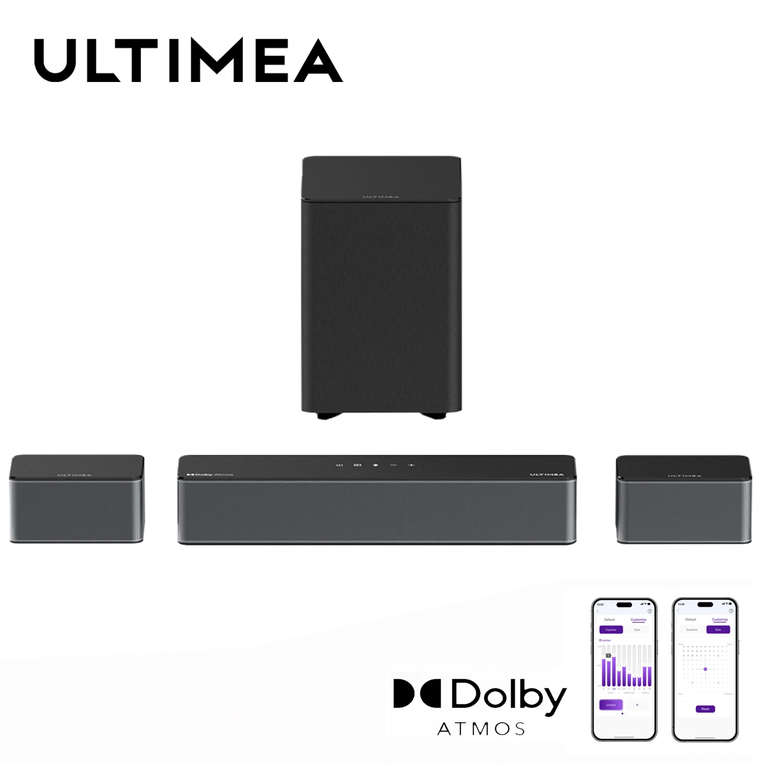 ULTIMEA 5.1ch Soundbar with Dolby Atmos, 3D Surround Sound System for TV, APP Control, Home Theater Sound bar Bluetooth Speakers