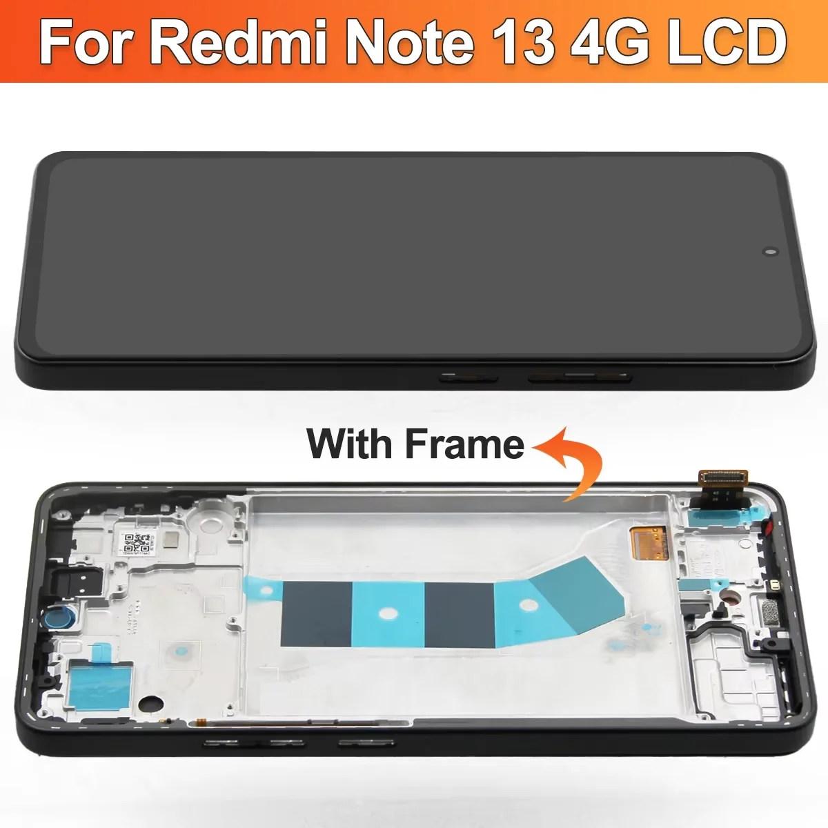 Original XiaoMi Redmi Note 13 4G 6.67-inch AMOLED Screen with Frame Touch Screen Adaptation - Compatible with 23129RAA4G/23124RA