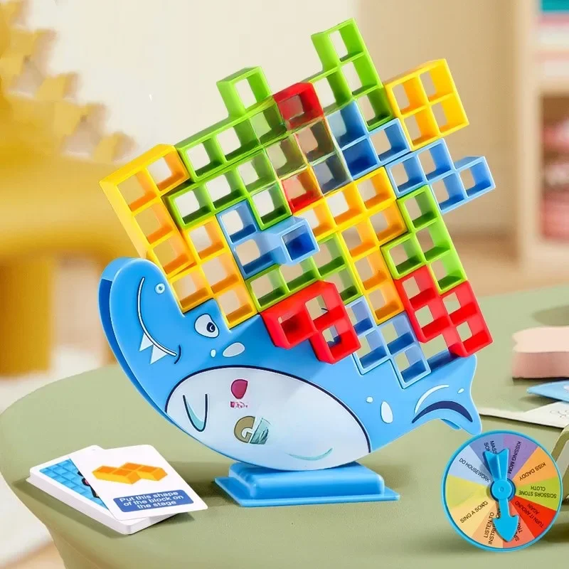 Blocs d'équilibre empilables, jeux de société pour fête, accessoire de réunion, bureau, jeu d'interaction Parent-enfant, jouets cadeaux d'anniversaire, 16 à 64 pièces