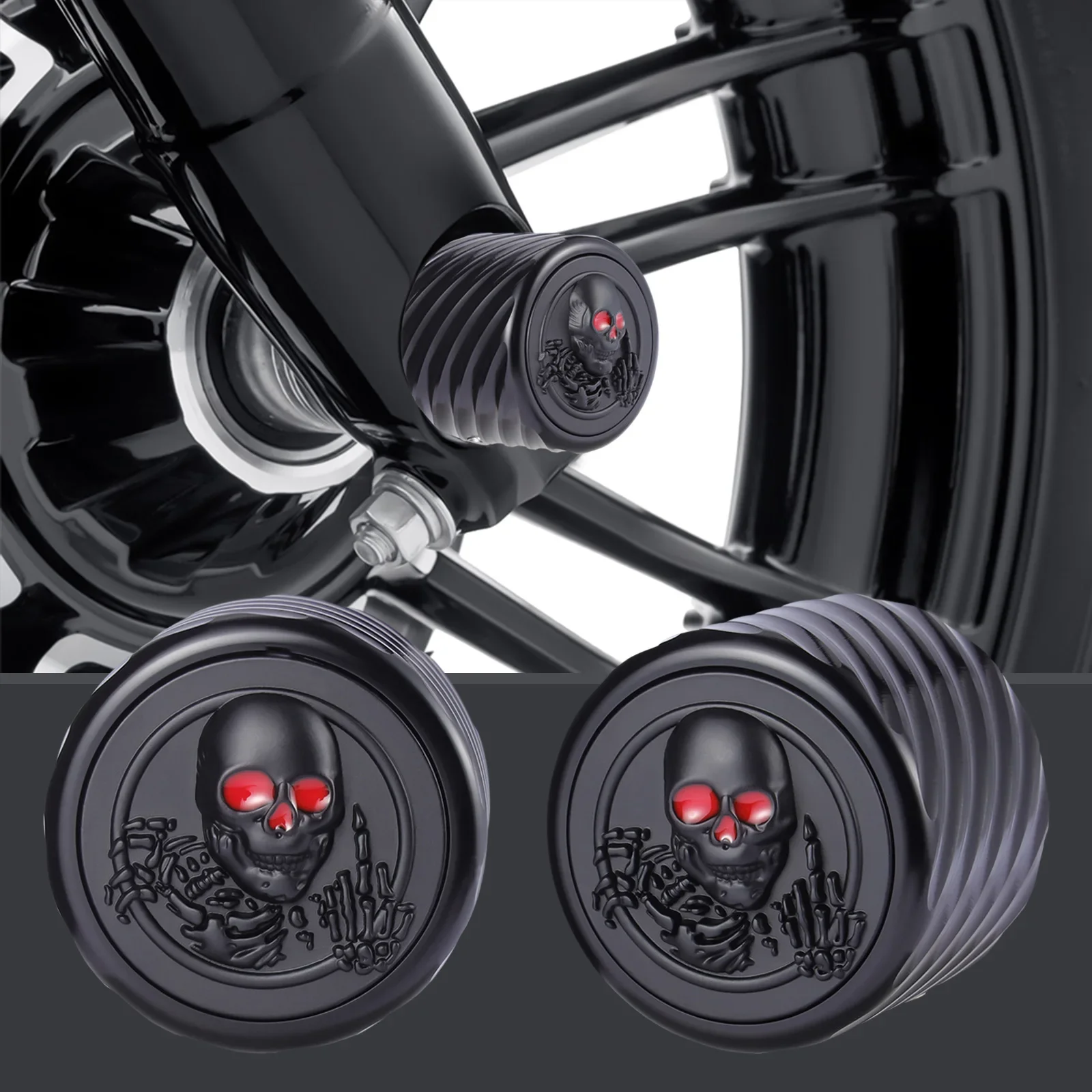 2szt Nakrętka przedniej osi motocykla do Harley Touring Softail Dyna Fat Bob Electra Road Street Glide Sportster XL 883 1200 — 2