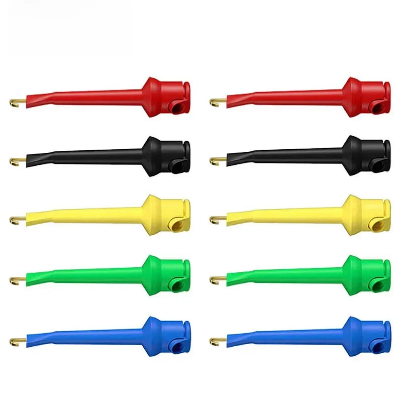 Cleqee P5002 10szt SMD IC Test Hooks Clips Mini Grabbers Copper Clamp ABS Cover For Breadboard Multimeter DIY Electronics Cable — zdjęcie 2