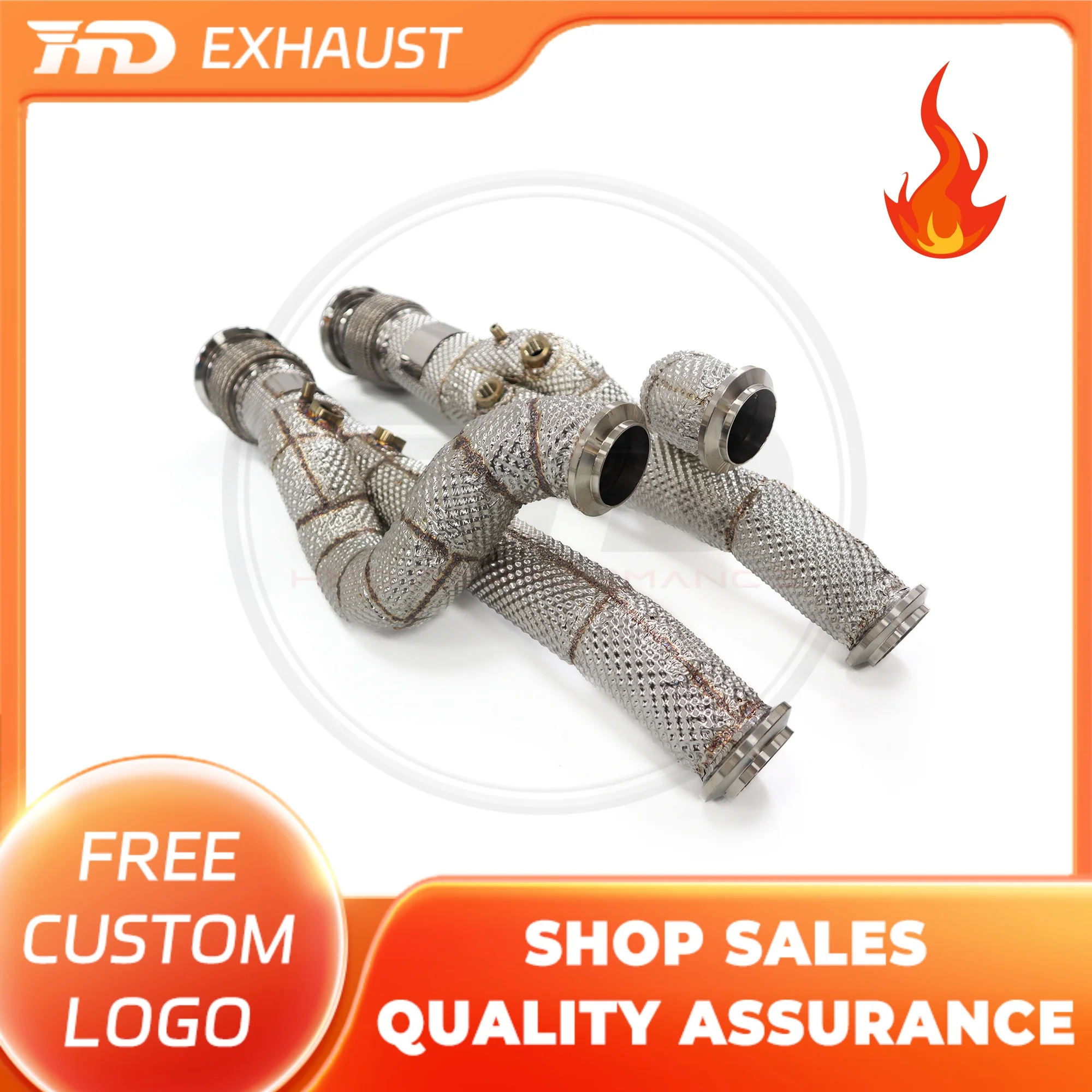 

HMD Hot sale SS304 Exhaust System High Flow Performance Downpipe for Lamborghini Aventador LP700-4 With Catalytic Header