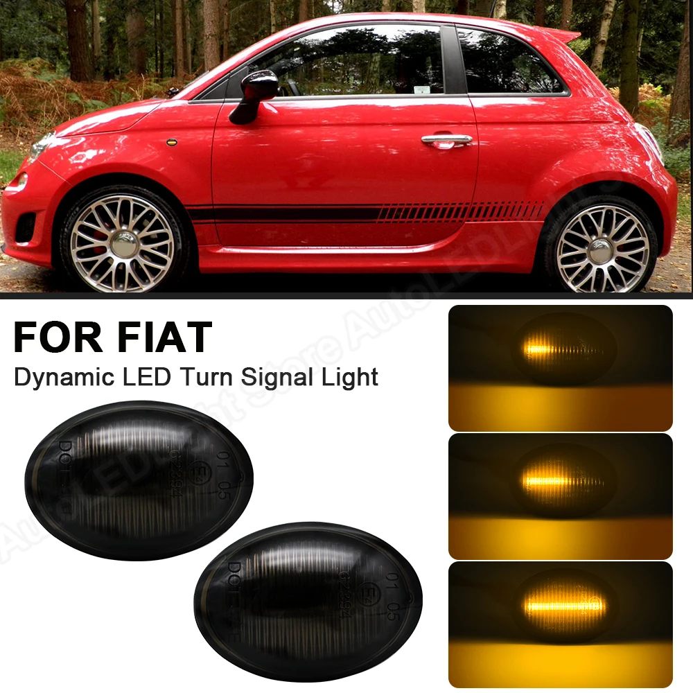 

2pcs Dynamic LED Side Marker Lamps For Fiat Abarth 500 595 695 500C 500L LED Turn Signal Light For Alfa Romeo 4C For Ford KA II