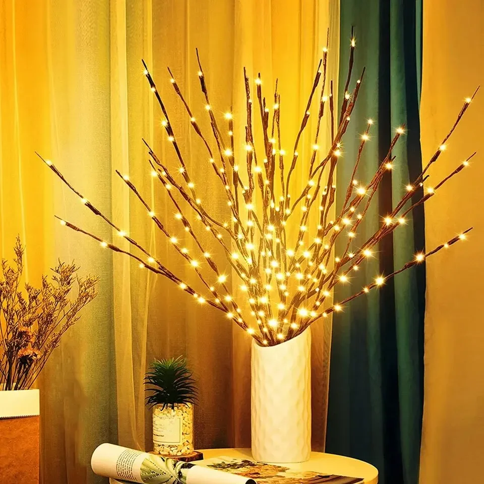 20LED Gałąź drzewa Światło na baterie Wróżka Światło sznurkowe Do sypialni Urodziny Wesele Impreza Dom Romantyczny Wazon Dekor Gałąź Lampa — zdjęcie 2