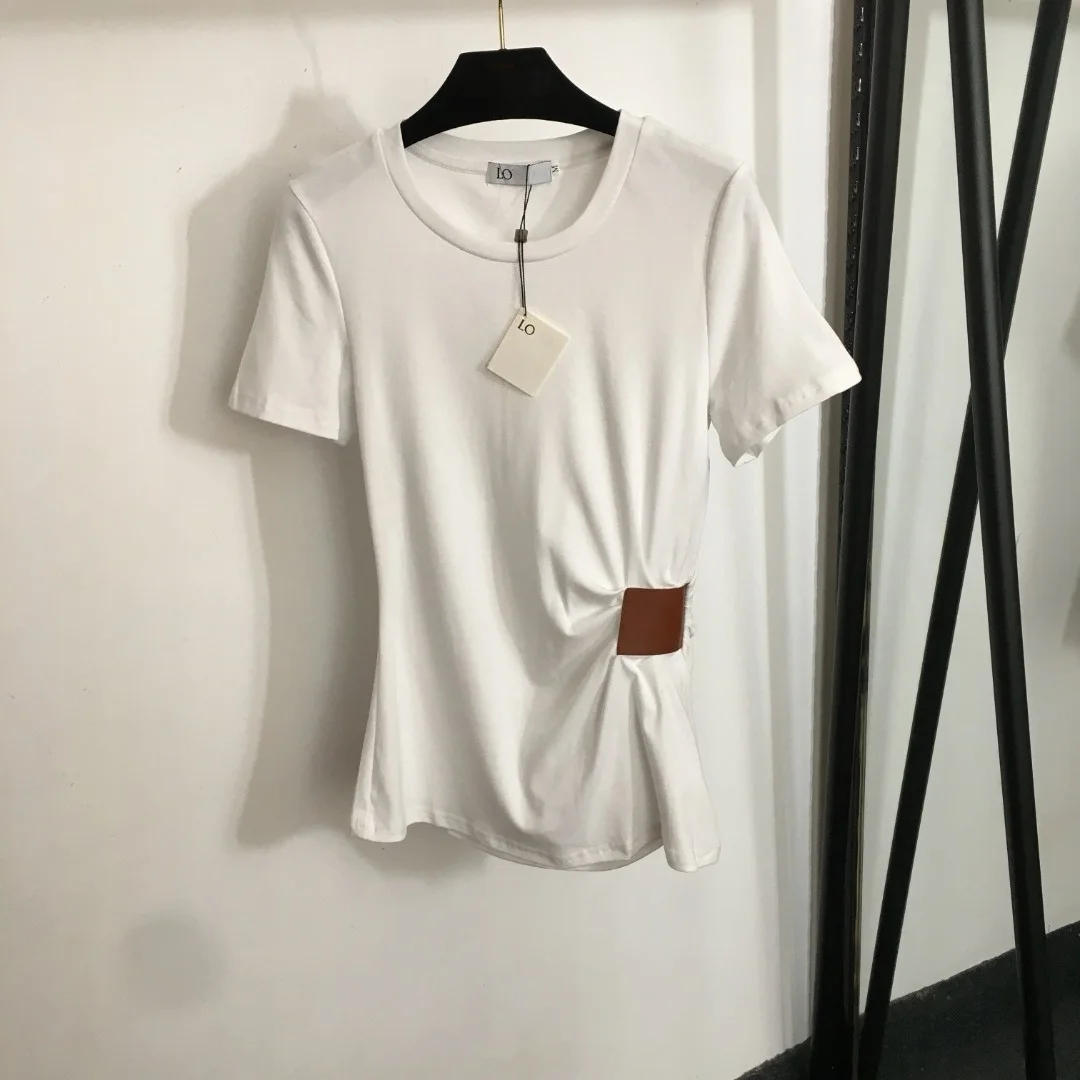 

2025 New T-short Solid O-neck Short-sleeved Fashionable Versatile Slimming Figure-hugging Spring Summer