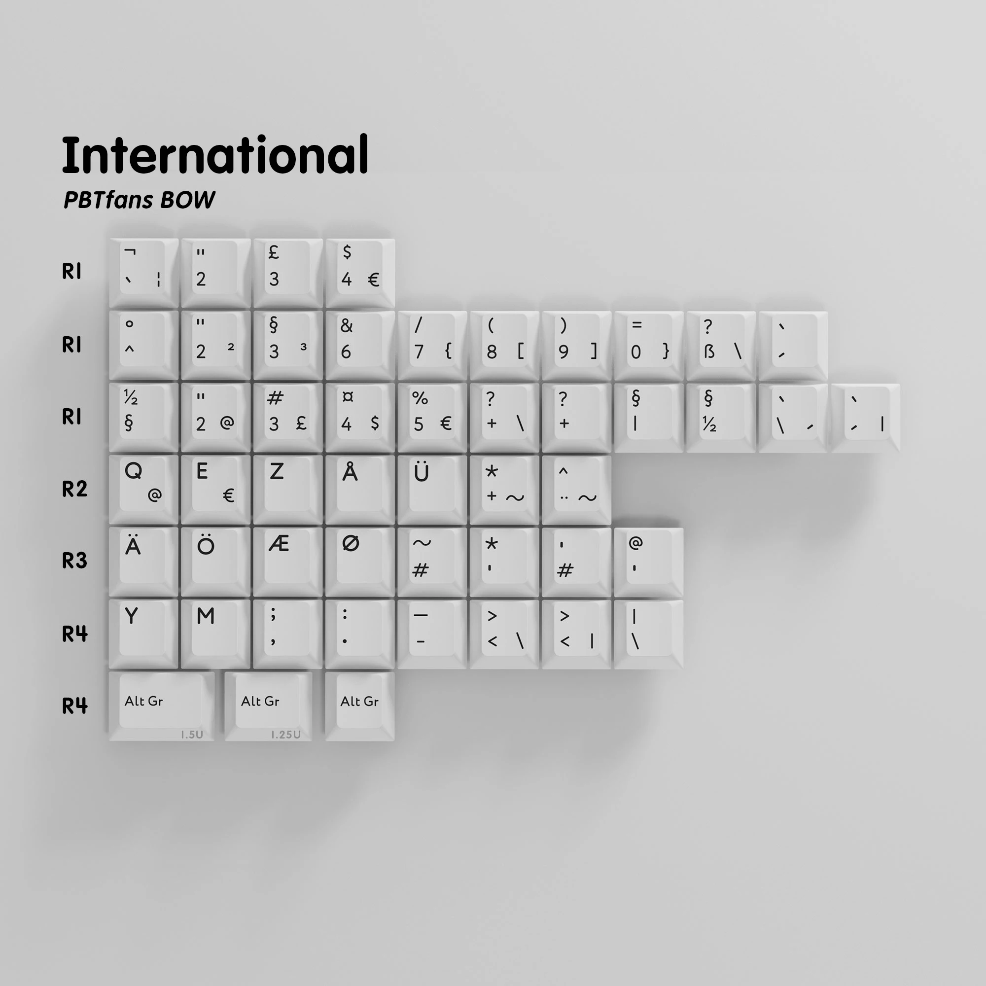 [Child kits] PBTfans BOW PBT Material Doubleshot Cherry Profile Keycaps Numpad/Spacebar/40s/International Kits