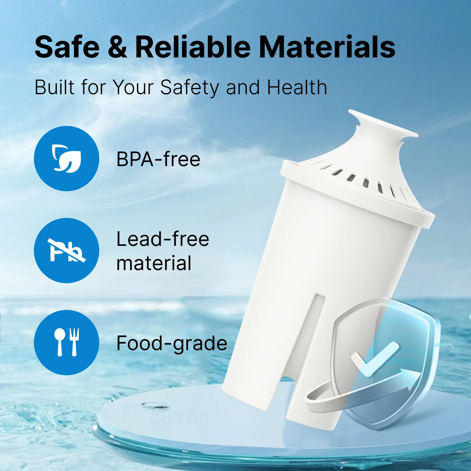 فلاتر بديلة لإبريق ماء For Brita متوافقة مع الأباريق والموزعات ما عدا Stream تقلل من النحاس والكادميوم والزئبق