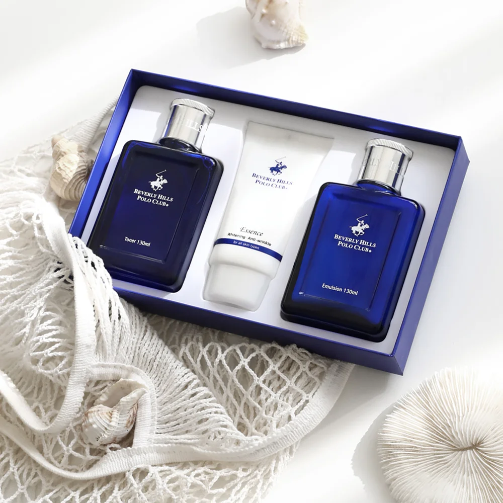 Beverly Hills Polo Club Blue Omme Skin + Lotion + Essences 1 Set Men's Toner Emulsion All-in-One