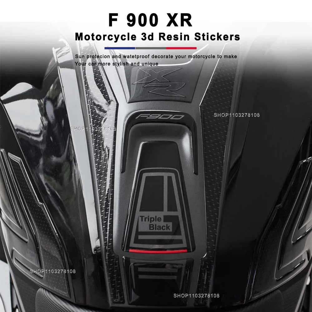 

For BMW F 900 XR Triple Black Limited Edition 3D Epoxy Resin Motorcycle Tank Pad Protection Sticker New Decorative Decal