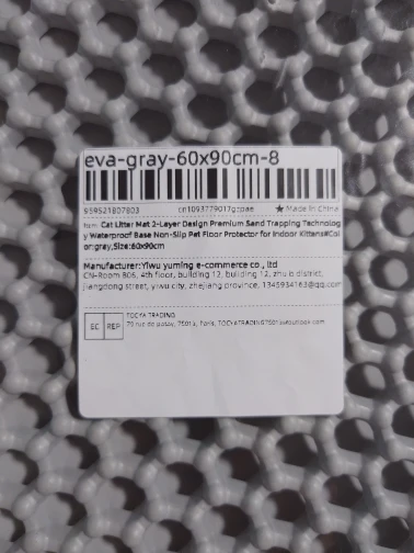 Customer review photo for Cat Litter Tracking Mat with Waterproof Base