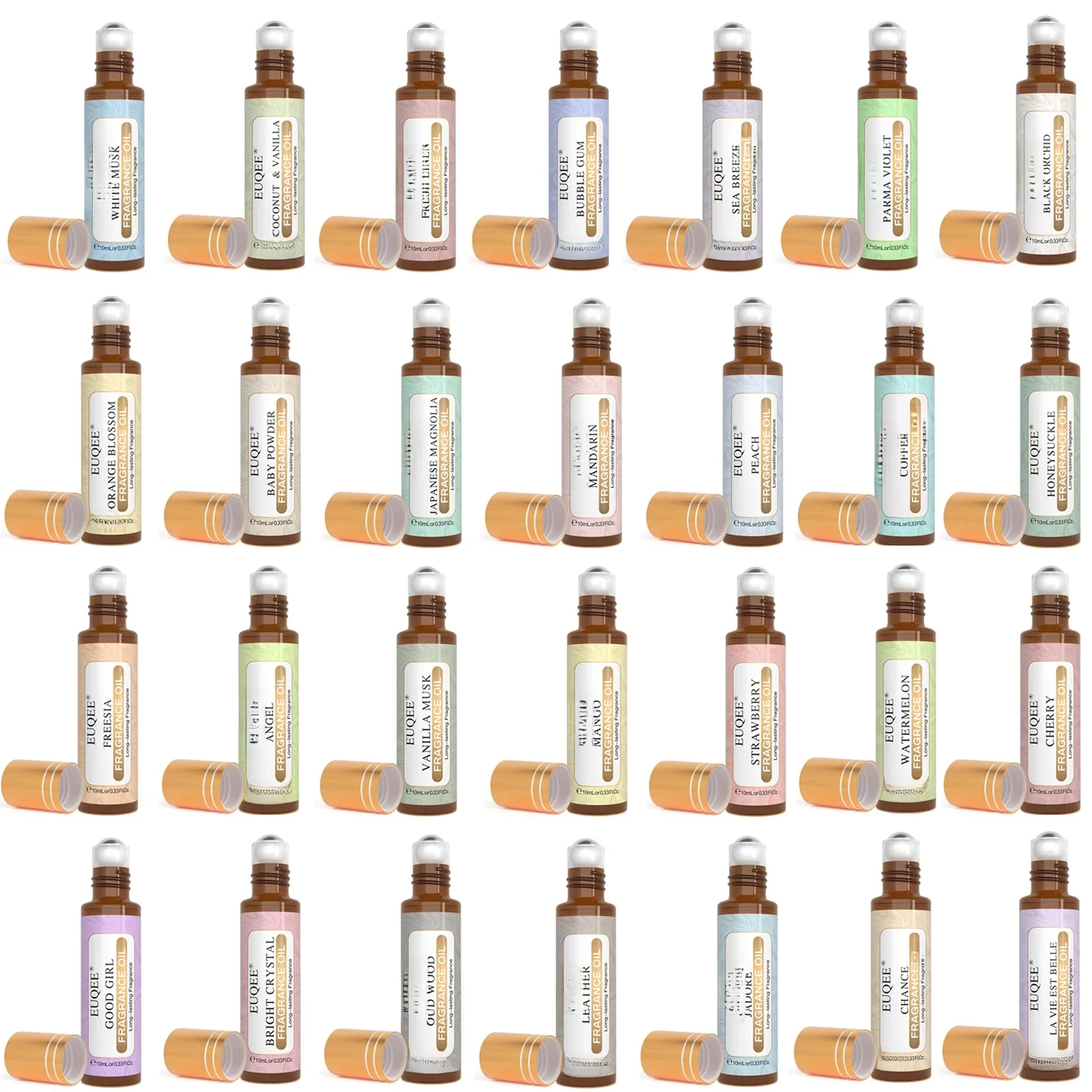 EUQEE 10ml Geurolie Roll-On Langdurige geur La Vie Est Belle CHANCE Jadore Katoen Aardbei Mango voor mannen en vrouwen - afbeelding 2