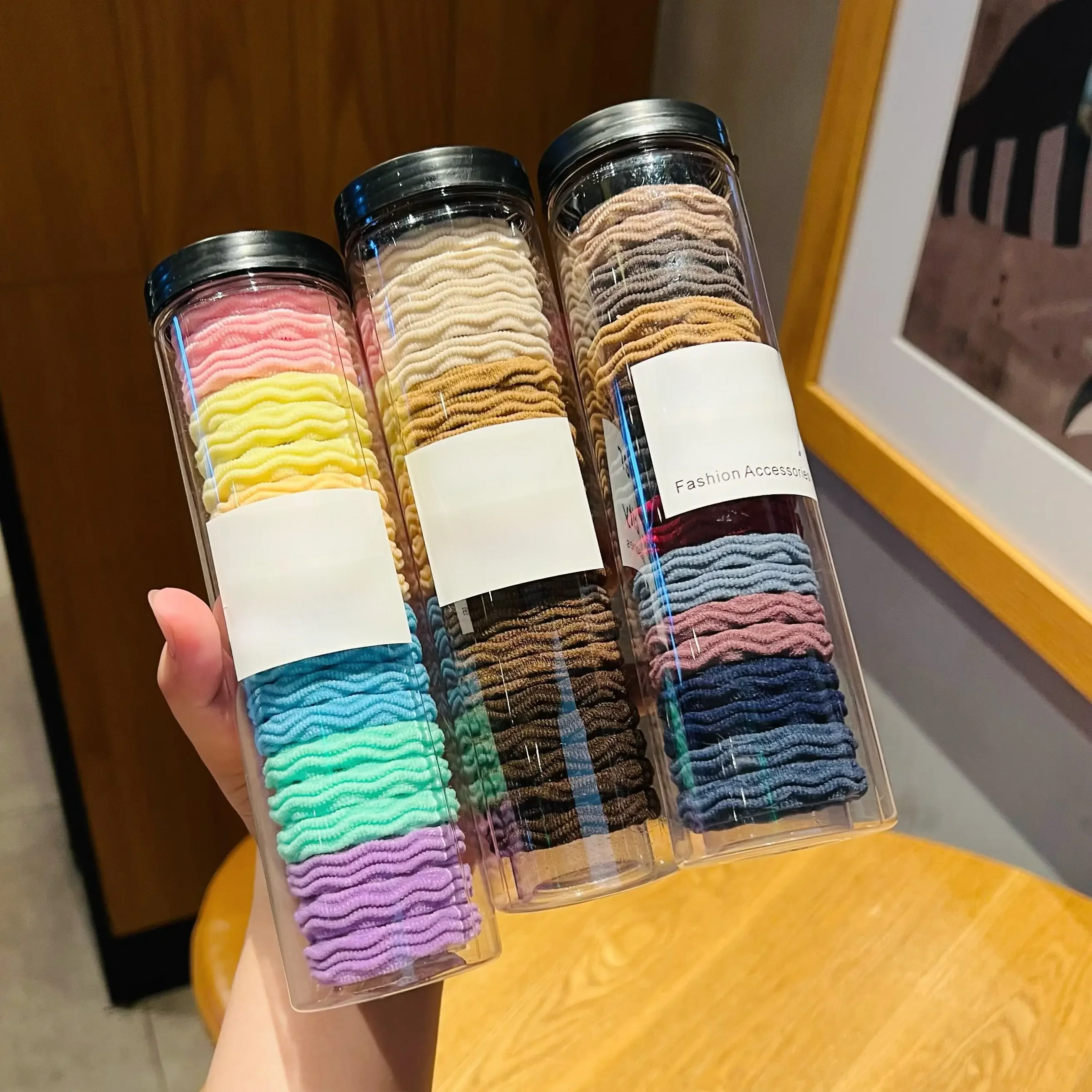 20 pièces de ficelle de cheveux à haute élasticité, boucle de cheveux de sport à la mode, emballage de ficelle de cheveux toutes saisons, comme indiqué dans l'image