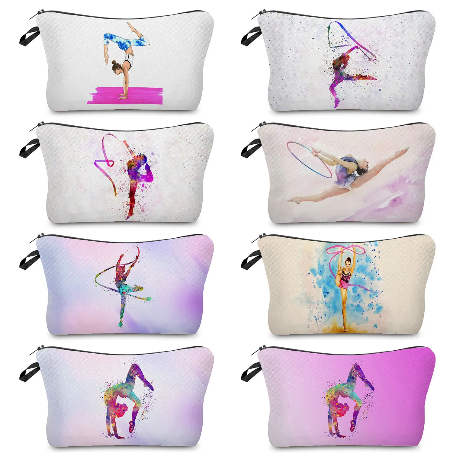 Women's Cosmetic Bag Travel Toiletry Bag Makeup Bags Ballet Dancer Girls Lipstick Rhythmic Gymnastics Cosmetic Holder Beauty