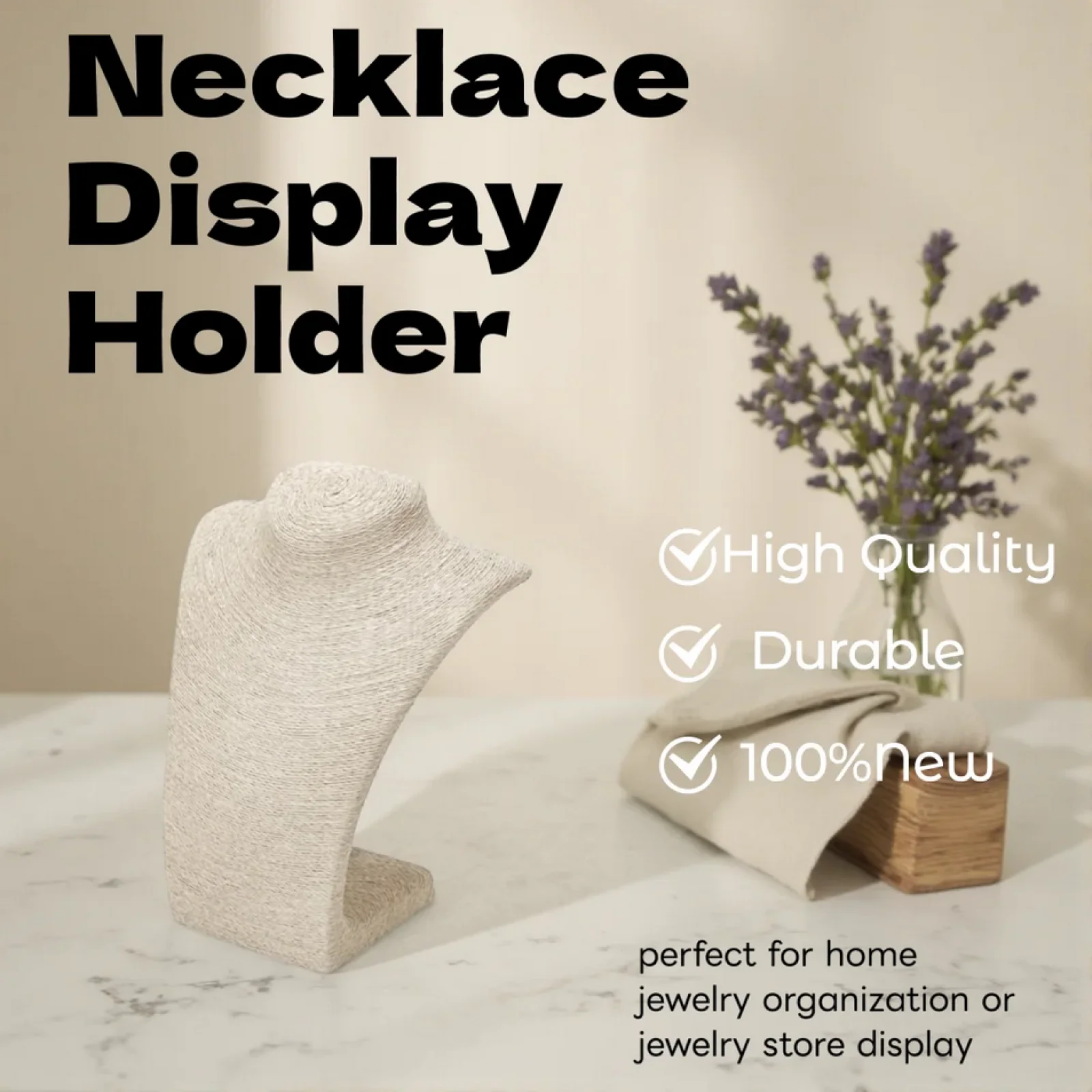 Présentoir de bijoux mannequin élégant pour colliers et pendentifs, idéal pour vitrines et comptoirs