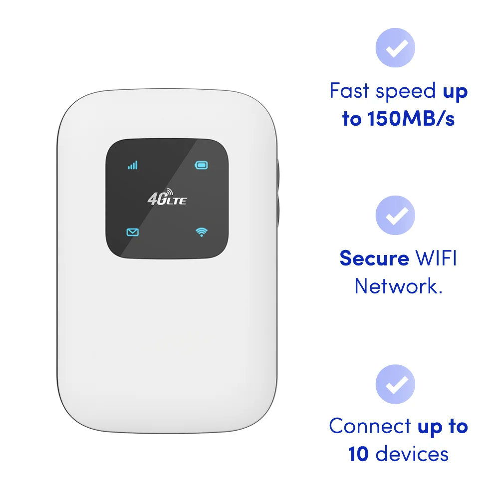 Portátil sem fio Wi-Fi Hotspot, Modem, 3G, 4G, LTE, CAT4 Router, 2700mAh, portátil, Modem, bolso