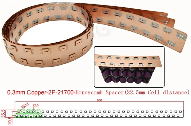 Wellgo 0.3mm Thick Copper Sheet DIY Connector for 21700 Lithium Battery Pack - Electronics Manufacturing Material