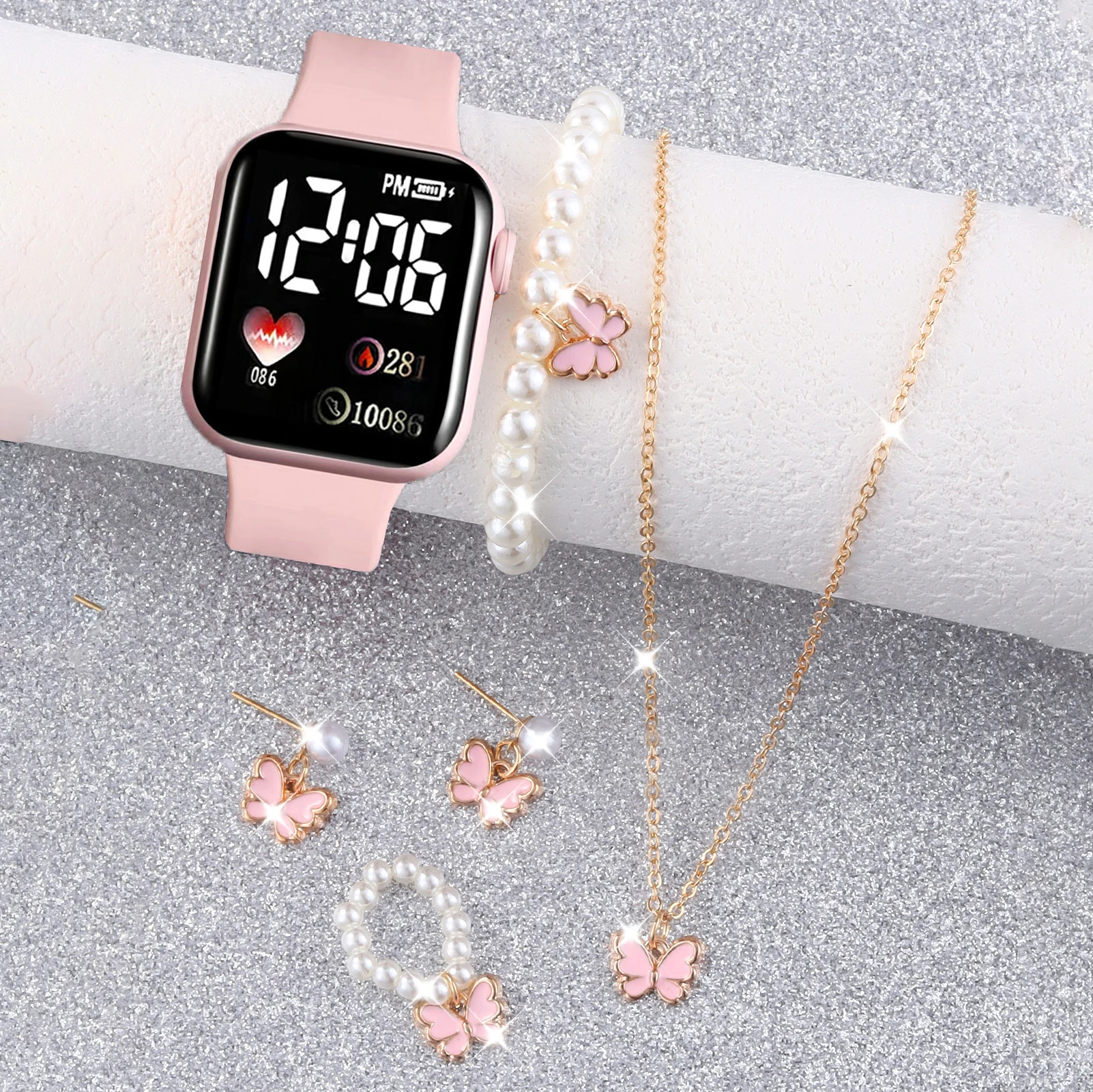 Jewelry Making Watches - 6-Piece Set of Heart-Shaped Digital Display