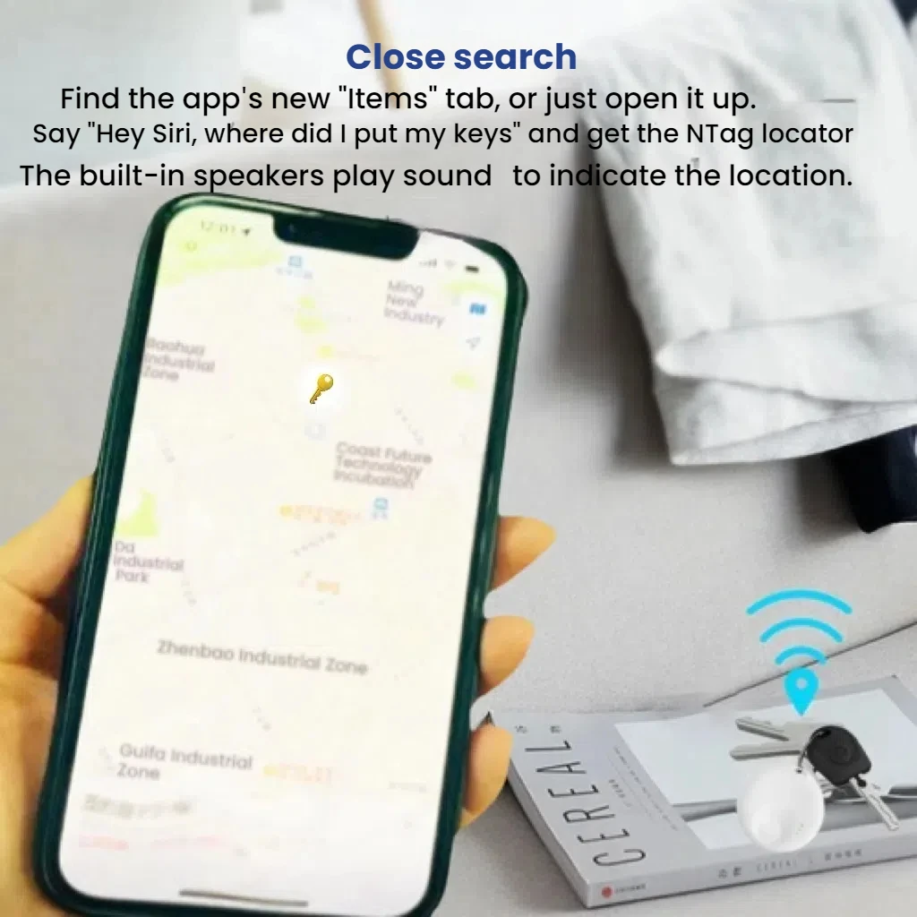Drahtloser Bluetooth-Smart-GPS-Tracker für Apple iOS, funktioniert mit Find My App Key Wallet, Anti-Lose-Erinnerung, älterer Kinder-Haustier-Locator