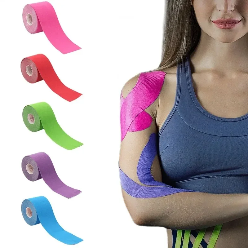 Bande autocollante de kinésiologie imperméable pour sport, Bandage athlétique, protection de récupération musculaire, cerclage, soulagement de la douleur, Tennis, gymnastique
