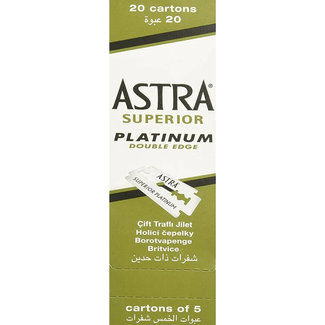 

AWESOME Astra superior platinum double edge safety razor blades shaving green pack Astra blade 100pcs stainless steel