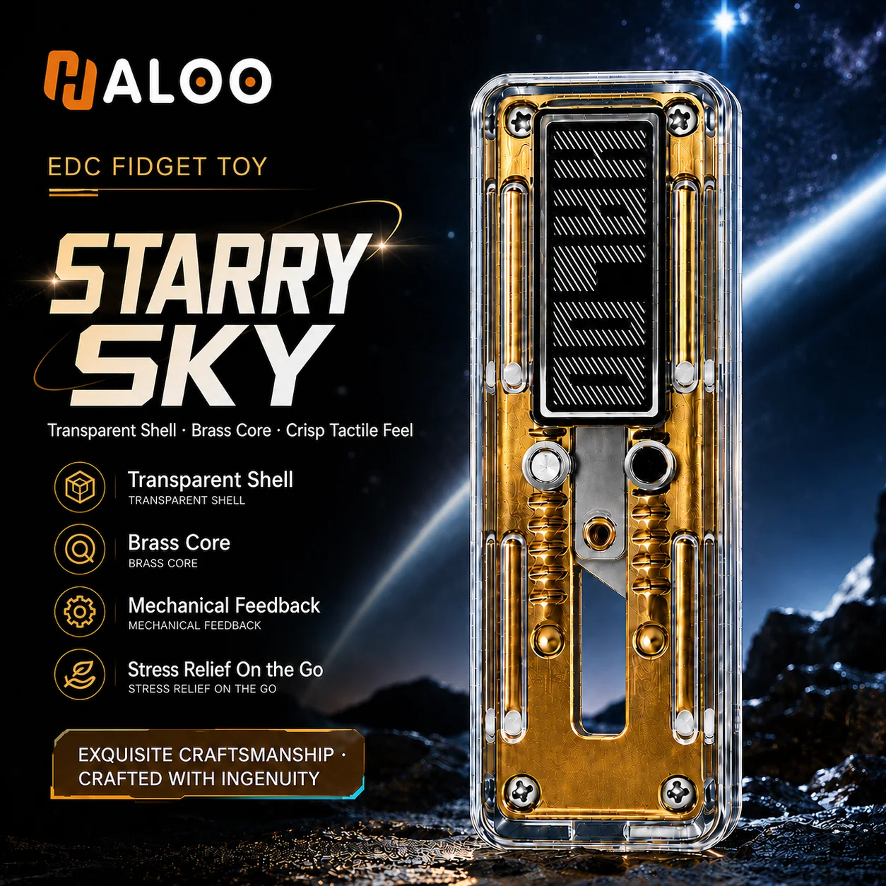 HALOOPLAYER EDC Fidget Slider Infinite Fidget Toy New Arrival Endless Position Push Card Fidget Stress Relief Toy