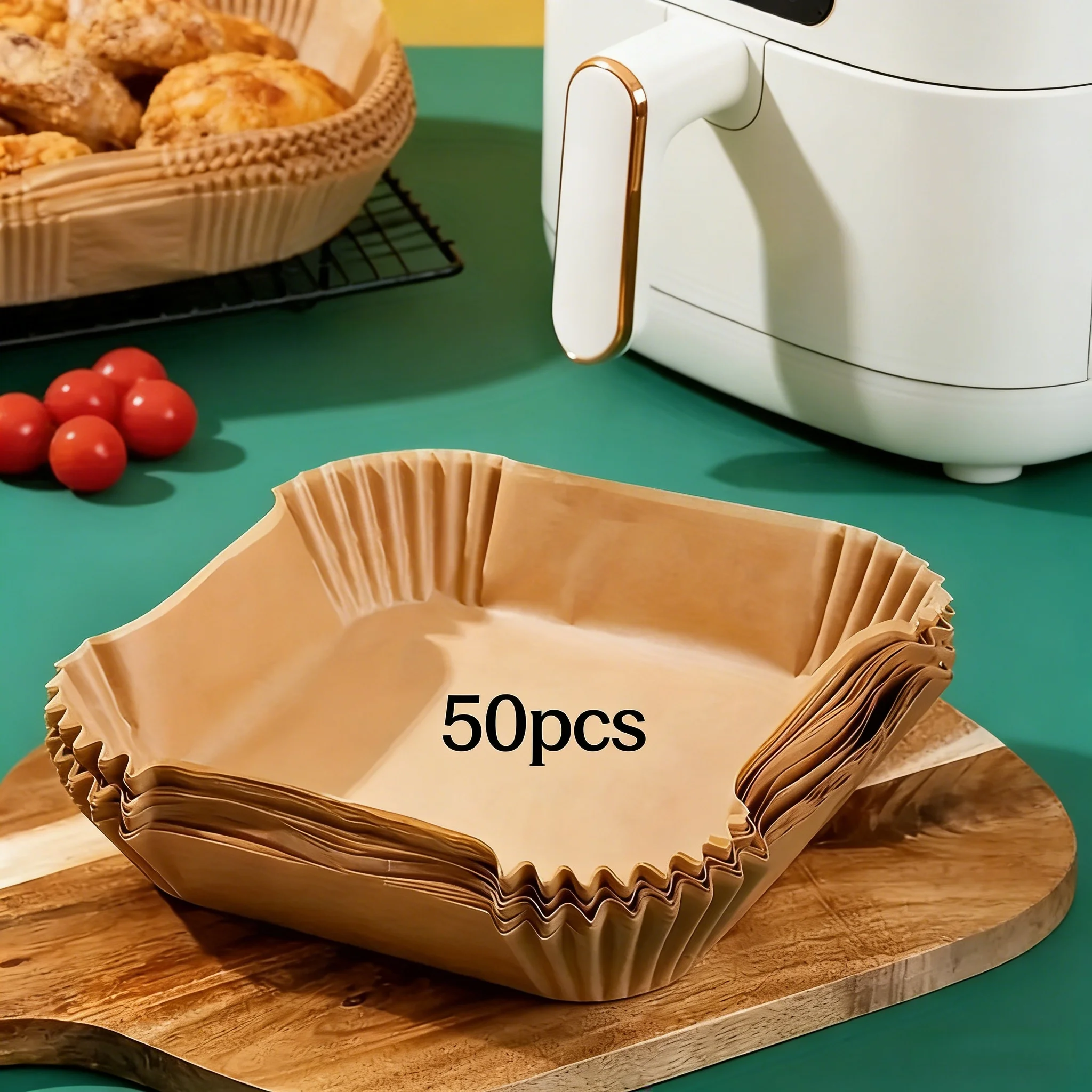 

Оптовая продажа, 50 шт. квадратной пергаментной бумаги: антипригарное покрытие для нагрева микроволновой печи и духовки, выпечки