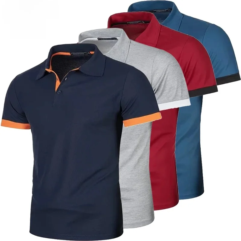 Zomer heren poloshirts sport T-shirt met korte mouwen sneldrogend atletische workout polo lichtgewicht ademend streetwear - afbeelding 2
