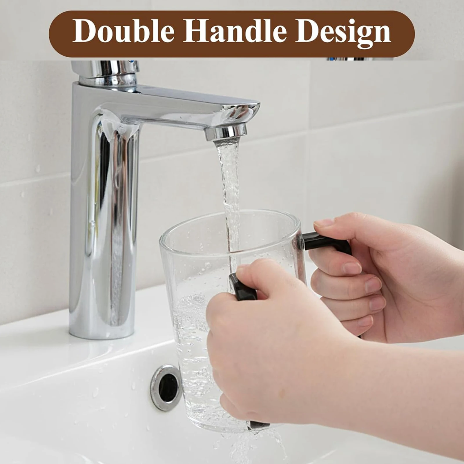800ml Judaica Hand Washing Cup with Double Handle Large Capacity Rinsing Cup Lightweight Bathroom Accessories for Jewish Ritual