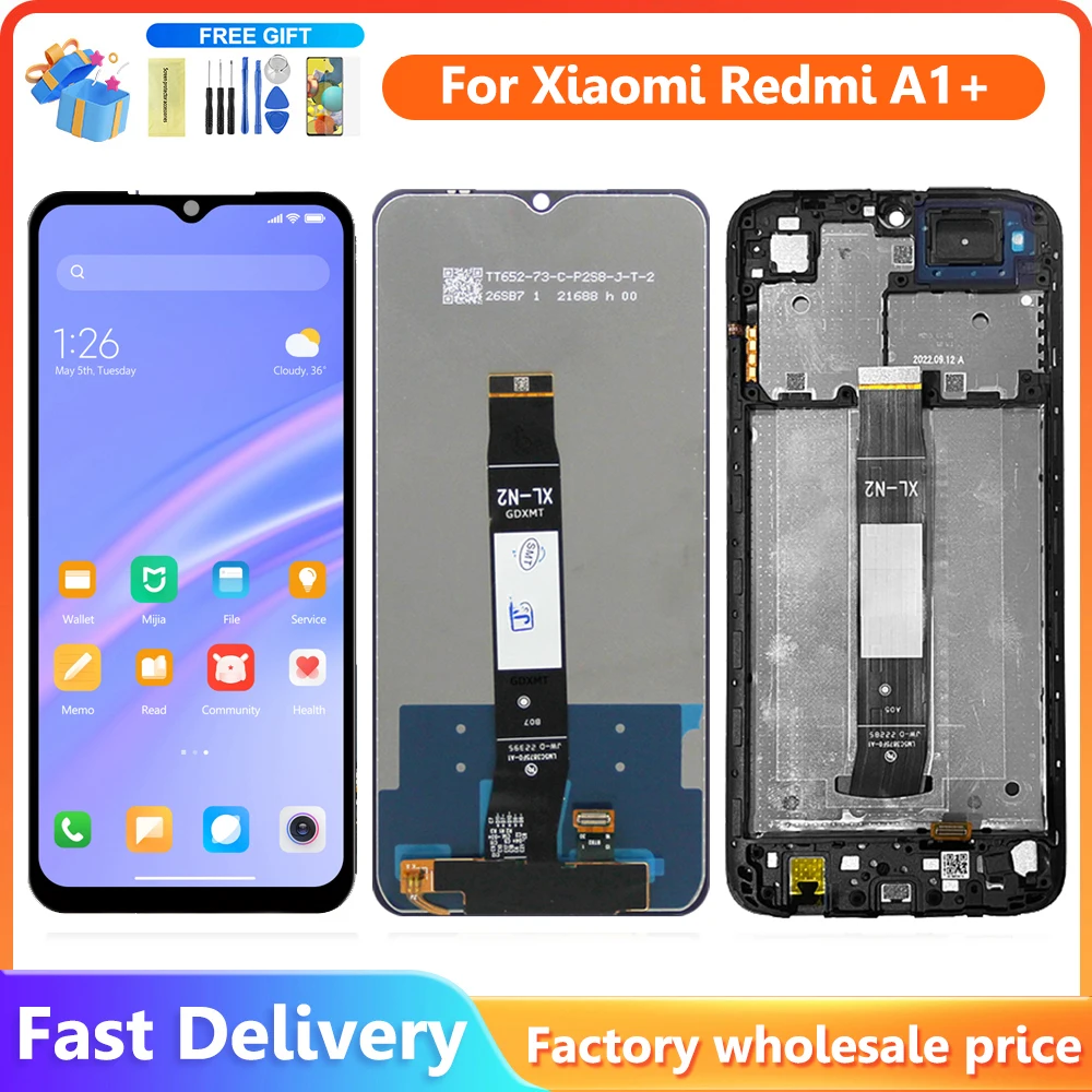 

For Xiaomi Redmi A1 Plus Lcd Display Touch Screen Digitizer Assembly For Redmi A1 Display A1+ 220733SFG Screen With Frame Replac