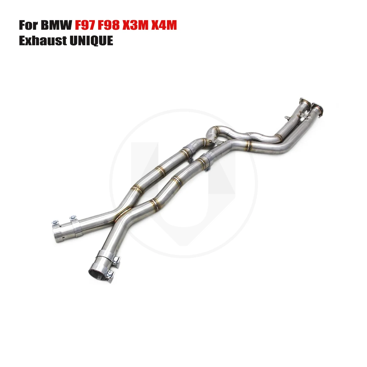 

UNIQUE mid pipe For BMW f97 F98 X3M X4M S58 3.0T Double tube Equal-length twisted midpipe Equal Length SS304 exhaust mid X-pipe