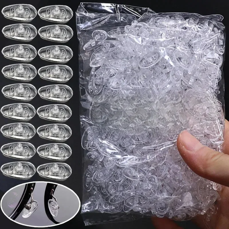 DIY komora powietrzna przezroczysty owalny uchwyt na nos okularów silikonowe noski uchwyt na okulary okulary przeciwsłoneczne zapobiegające upadkowi akcesoria do okularów — zdjęcie 2
