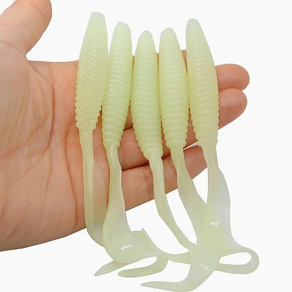 Leurre de pêche à longue queue bouclée 6g 130mm 6g appât souple artificiel Silicone Swimbait pêche gabarits Wobblers pour bar brochet