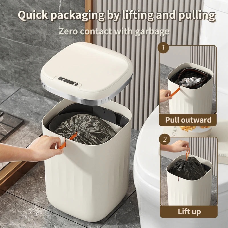 24L Smart Trash Can with UV Light Automatic Sensor Trash Can Smart Garbage for Kitchen Bathroom Toilet Wastebasket with Lid