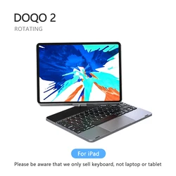 DOQO 2: Funda Pro con teclado iPad multivista giratoria de 360 grados para iPad Pro de 11 pulgadas y iPad Pro 12,9 y iPad Air de 10,9 pulgadas