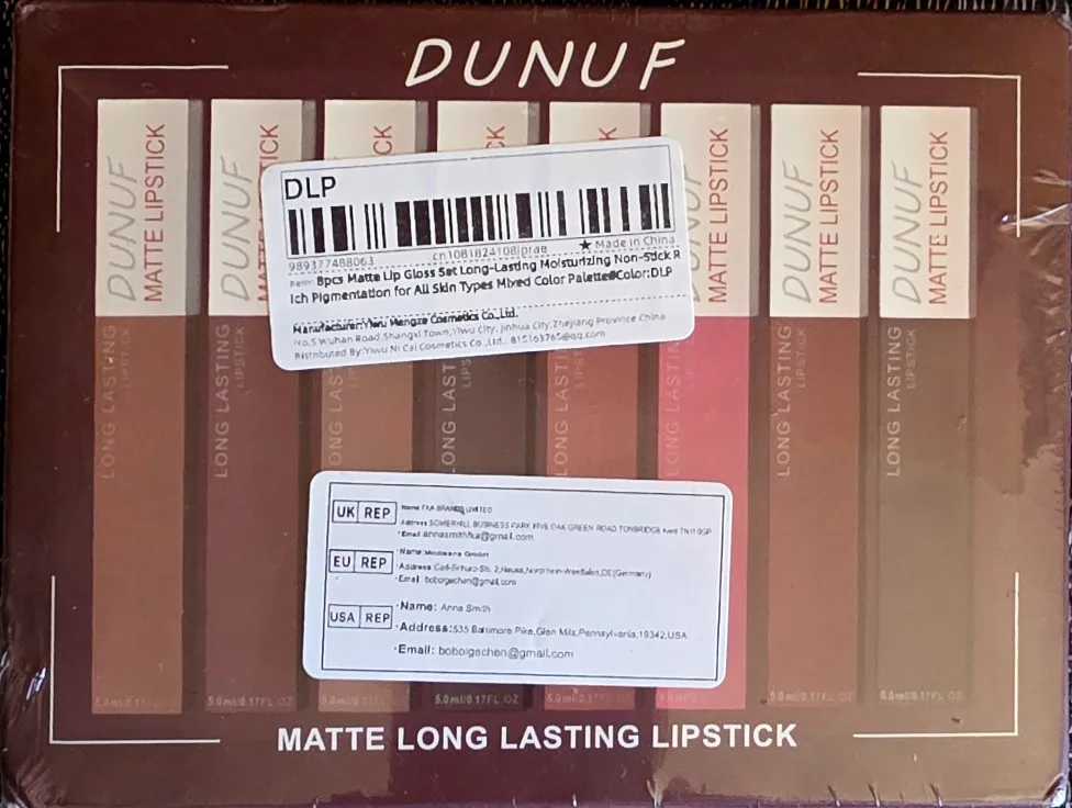Long-Lasting Lip Gloss Lipstick 8pcs/set: Matte Non-Stick Cup Waterproof Nude Deep Red Mauve Christmas And Valentine's Day Gifts photo review