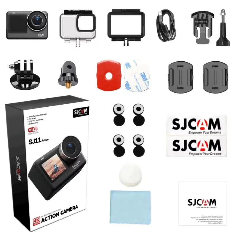 كاميرا فيديو SJ11 SJCAM مقاومة للماء 5G WiFi Active HDR، كاميرا حركة رياضية بشاشة تعمل باللمس مقاس 2.33 بوصة