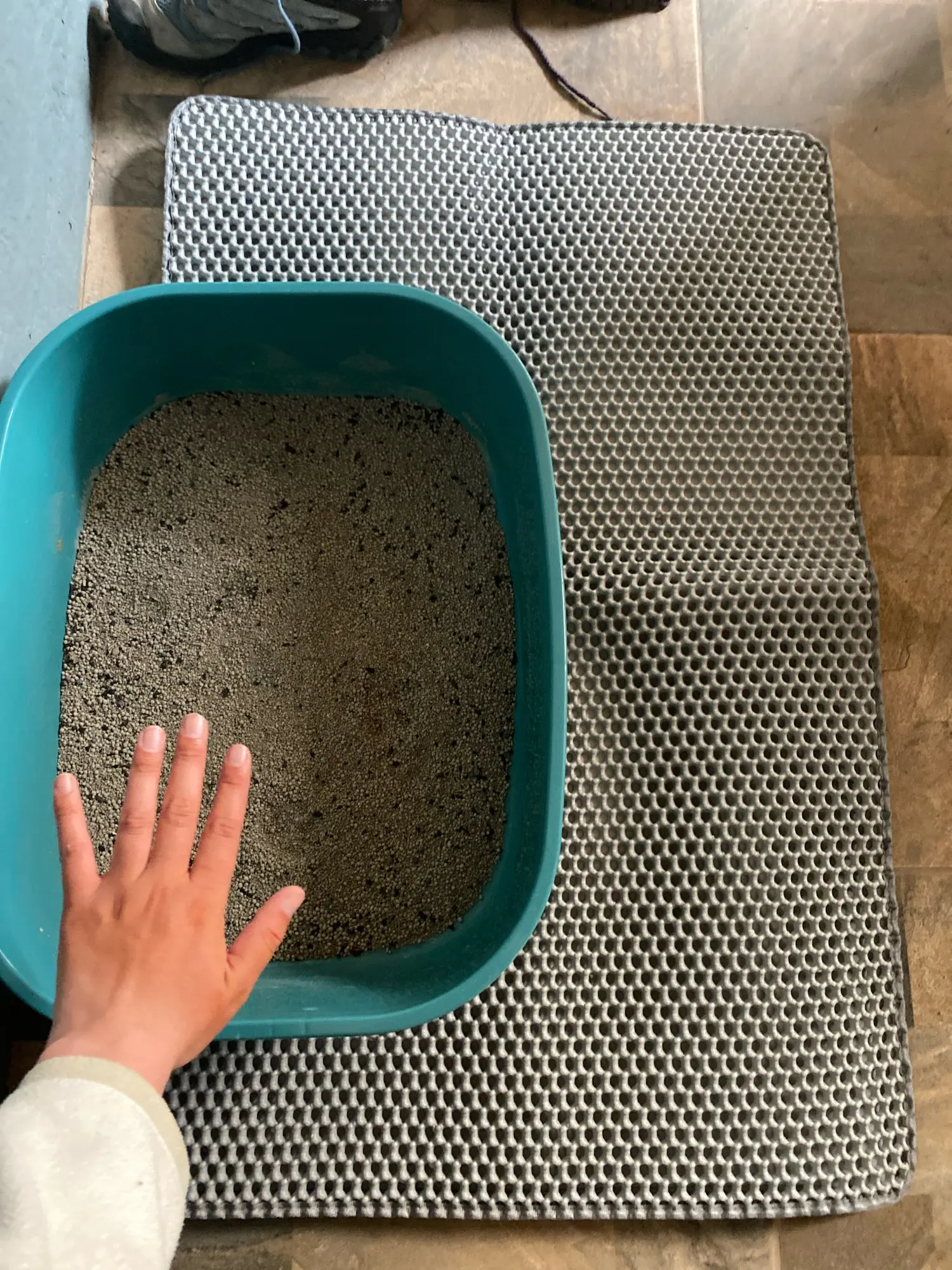 Customer review photo for Double-Layer Cat Litter Mat