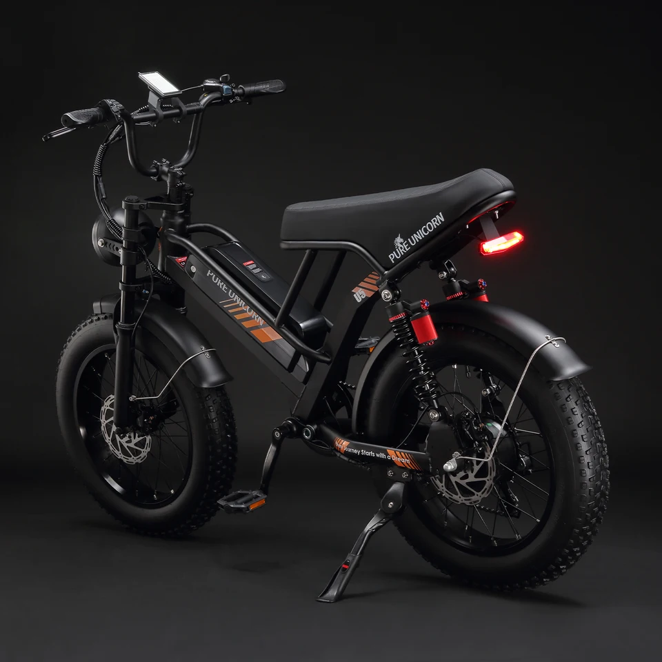 PURE UNICORN U5 1500W 20 Inch Fat Tire Adult Electric Bike 28MPH Ebike 48V 19.2Ah Mountain Hydraulic Brake Cheap Motorcycle Bike image 7