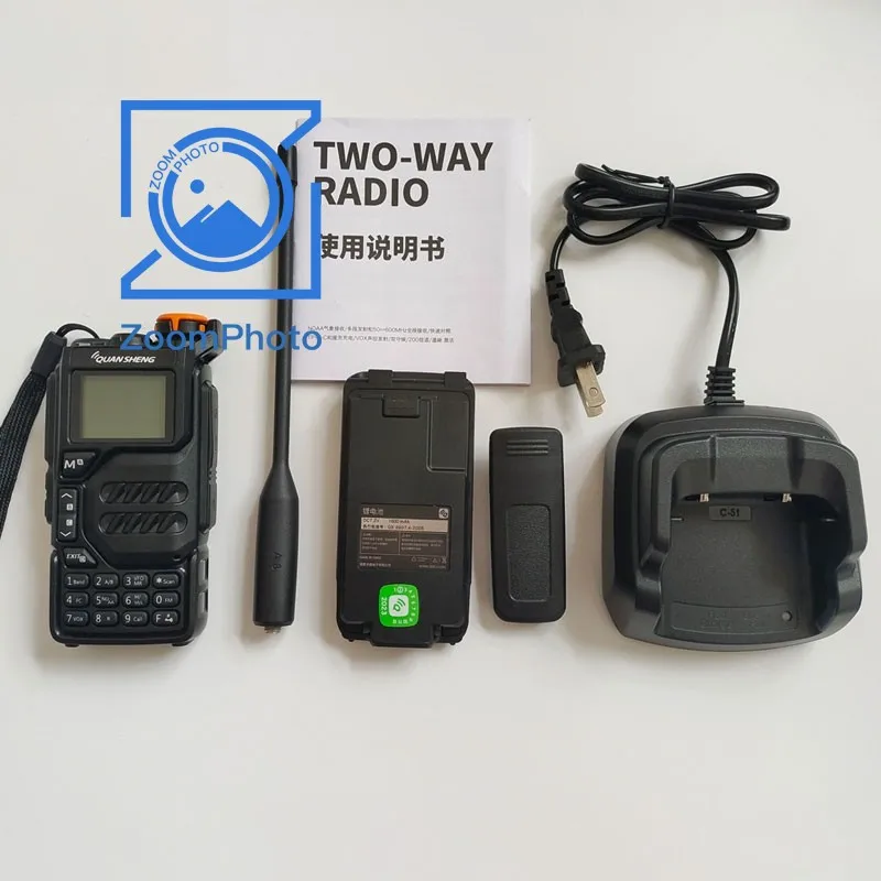 

UV-K5 Portable Walkie Talkie, One Key Frequency Matching AM/FM 50 - 599 Receiving, 3-Band Transmission